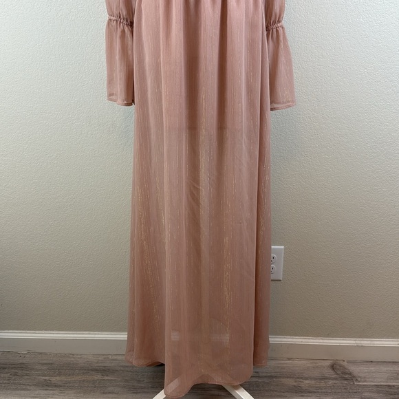 Show Me Your MuMu Pink Ruffle Smocked Maxi Dress Size XS - Picture 3 of 10